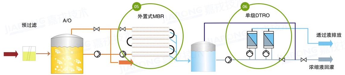 垃圾滲濾液處理工藝，單級(jí)DTRO工藝